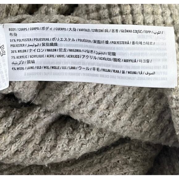 Abercrombie & Fitch Taupe Hooded Kangaroo Pocket Knit Sweater Reg Size - Picture 6 of 8